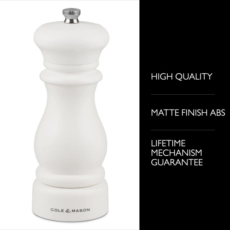 Cole & Mason Southwold Classic Salt & Pepper Mill Gift Set - Salt and Pepper Grinders with a Matte Finish - Adjustable & Refillable Mills - Hand Wash Kitchen Tool - Black/White - Image 2